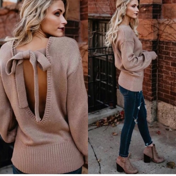 Sweaters - 🌟ONLY 1 LEFT🌟Backless Bow Tie Sweater